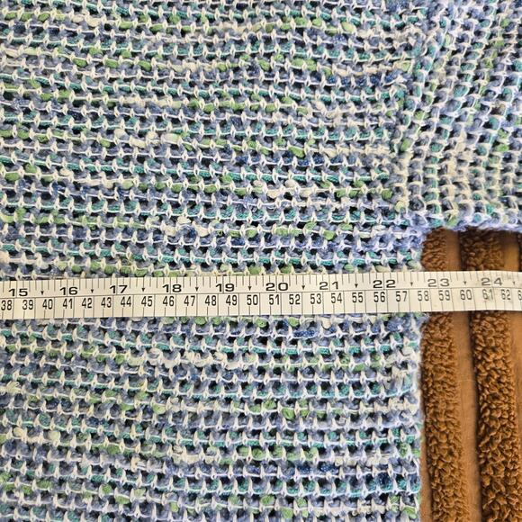 J. Jill Womens Coastal Boho Dropped Shoulder Boxy Open Knit Hoodie Sweater M - Picture 11 of 12